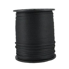 3/16 inch Black Dacron Polyester Rope - 500 Foot Spool  Solid Braid -