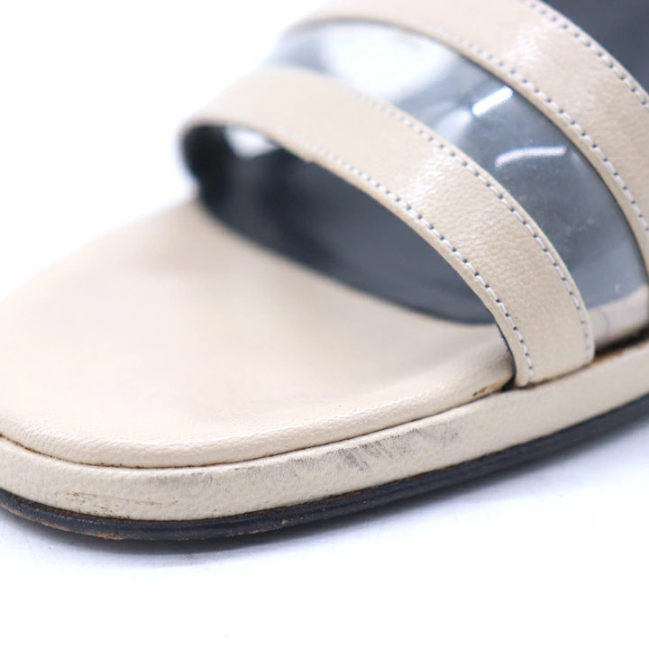 GUCCI Mule Sandals High Heel Brand Shoes Made in Italy Women's Size 36.5 Ivory thumbnail 2