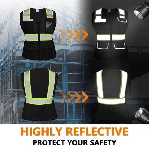 HYCOPROT Safety Vest for Women Mesh Reflective Lady High Visibility Construct... image 4