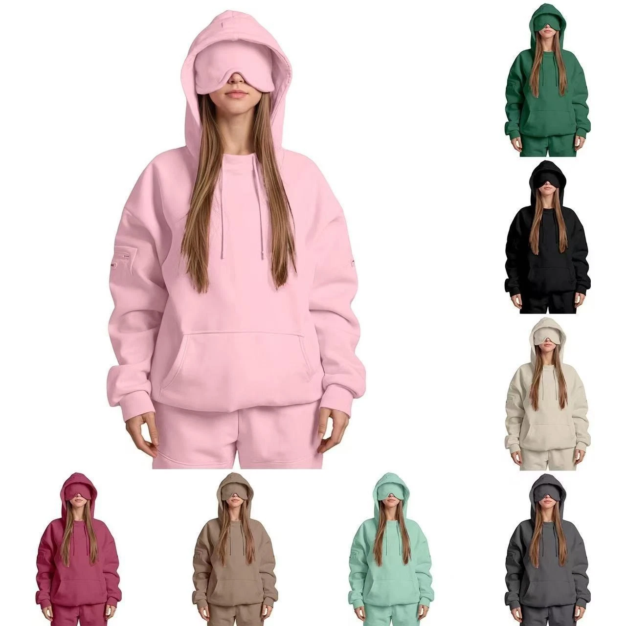 Hoodie with Eye Mask Built In, Airplane Mode Travel Hoodies with Hidden Pockets
Opens in a new windo