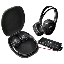 Power Acoustik RF Wireless Headphones Pair with Swivel Earpads and Transmitter -