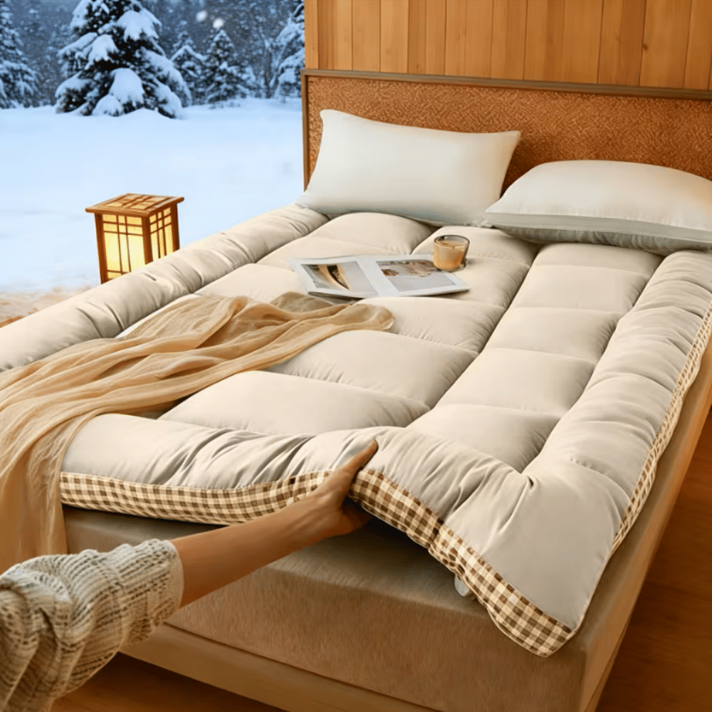 Mattress with checkered three-dimensional edges, 4 colors, Full