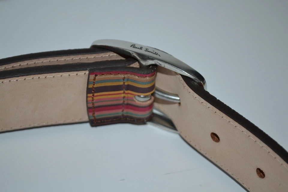 Paul Smith мужской винтажный полоски кожаный ремень 30» совершенно новый - Изображение 3 из 4