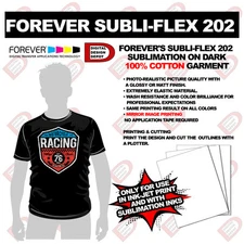 FOREVER Subli-Flex 202 Iron=ON Heat Transfer Paper Dark Color T-Shirt COTTON