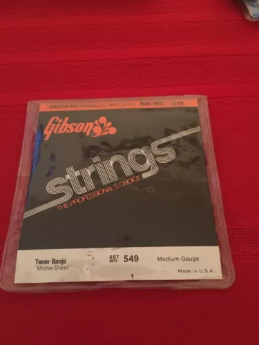 VINTAGE GIBSON TENOR BANJO MONA-STEEL MEDIUM GAUGE STRINGS NOS FROM 70'S