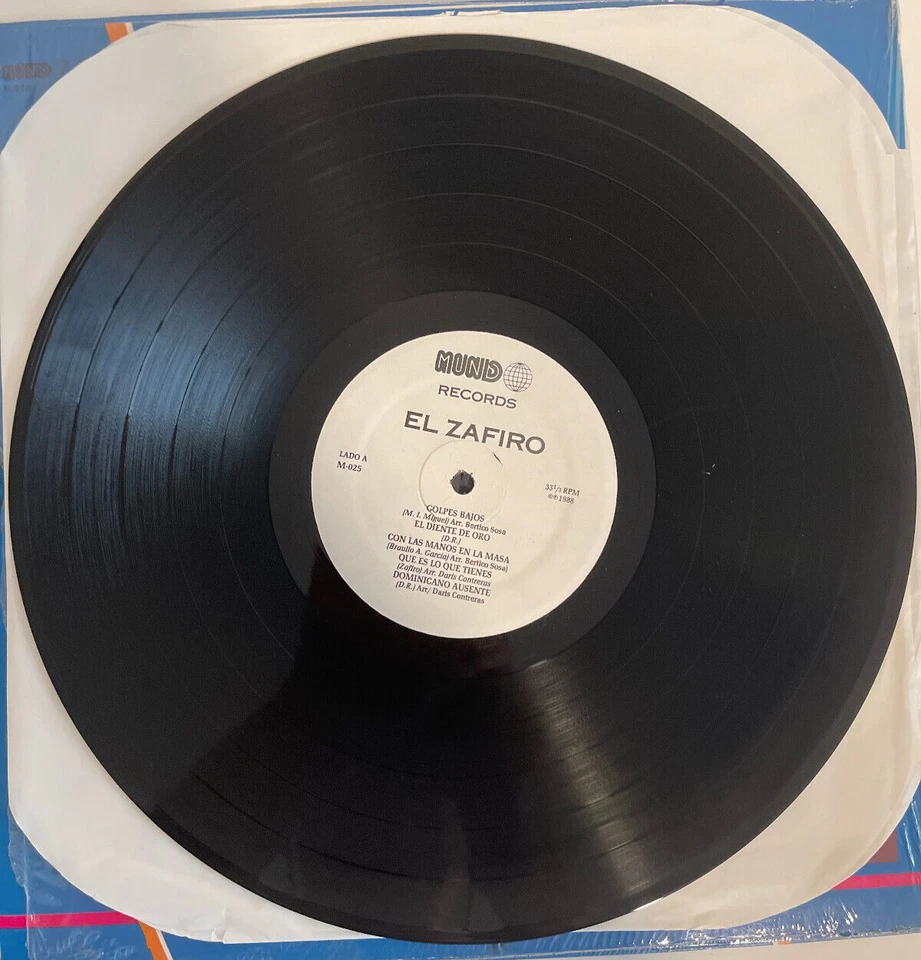 Carlos Manuel & Orquesta ‎– El Zafiro [1988] LP Mundo Rec M-025 Dominican Rep Ex Foto 4 de 4
