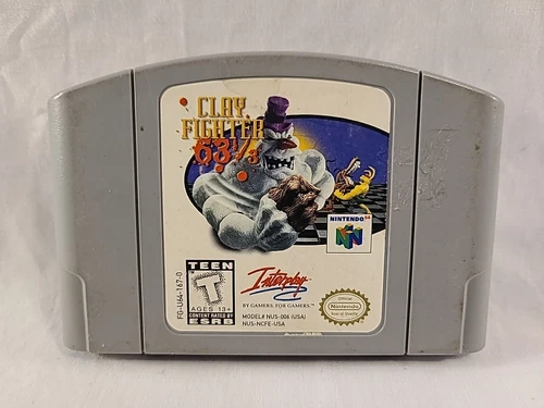 Clay Fighter 63 1/3 Nintendo 64 N64 Authentic Cleaned Tested Retro Fighting