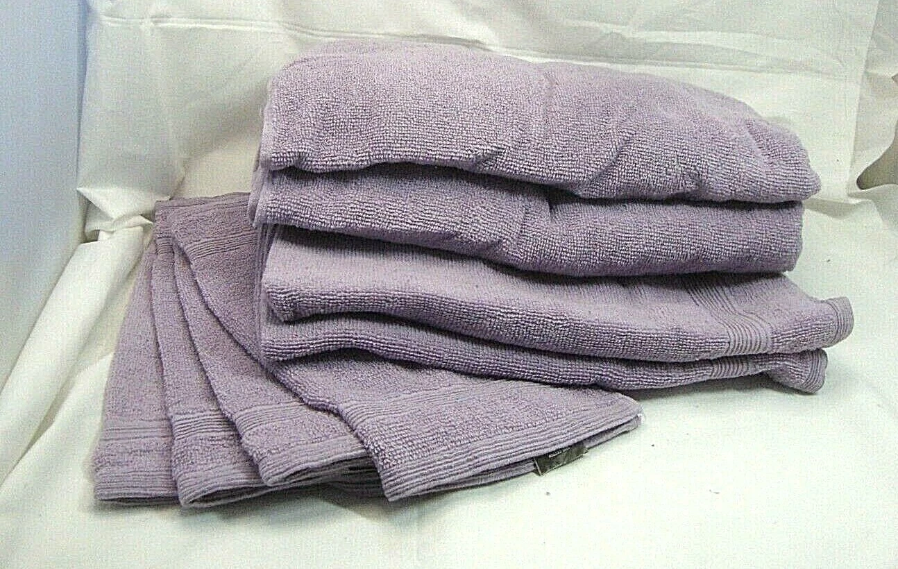 Elvana Home Ultra Soft 8 Pack Cotton Towel Set- Dark Purple
