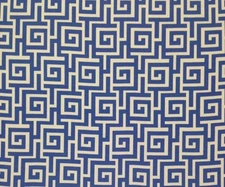 MILL CREEK OSKA SEA BLUE GREEK KEY OUTDOOR INDOOR FABRIC BY THE YARD 54"W