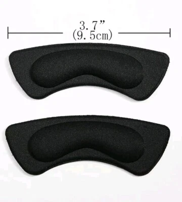 TOPTEK 3 Pairs Heel Grips Pads Liner Cushions Loose Shoes Foot Protector Black Beige