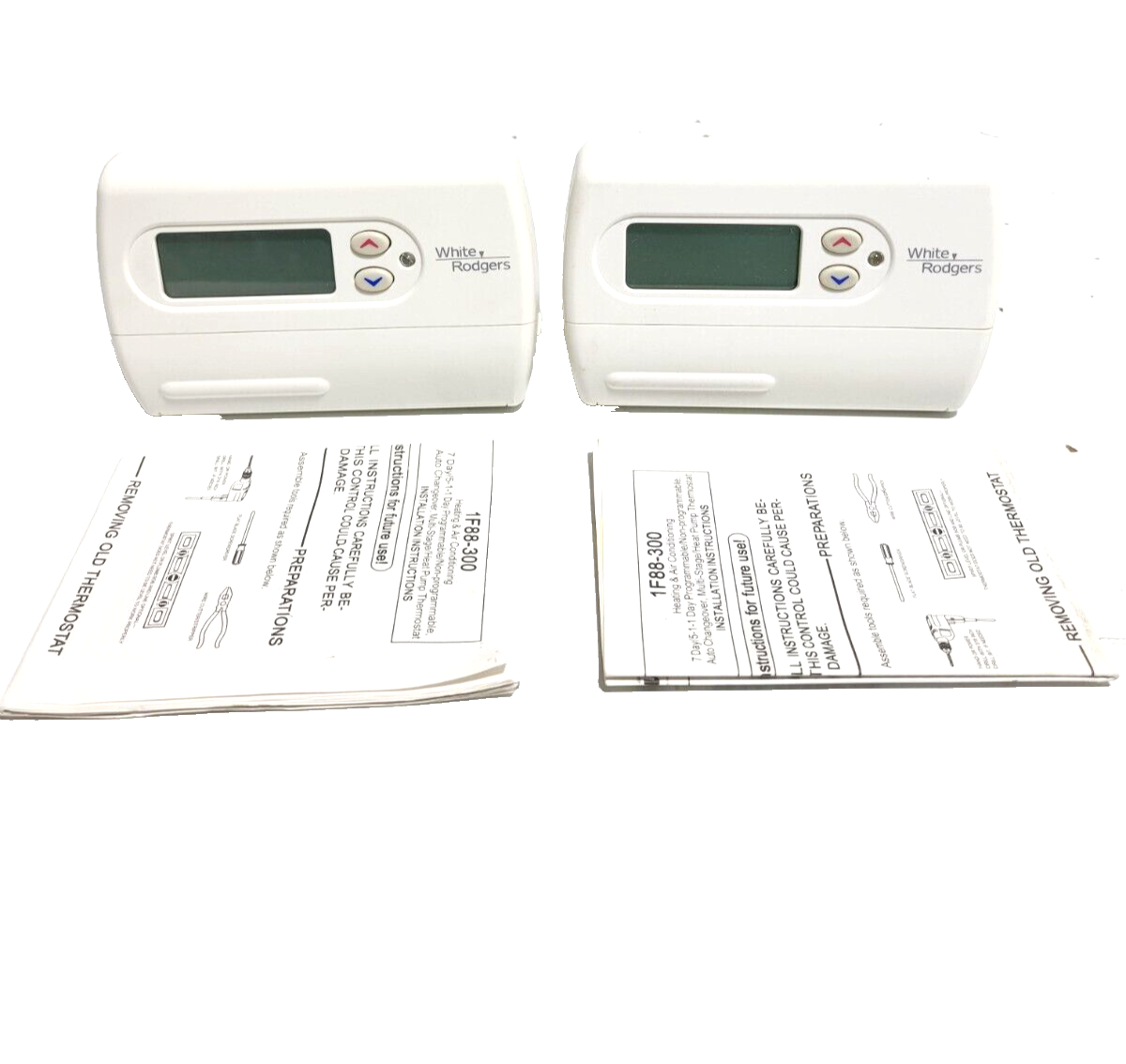 White Rodgers Thermostat Instructions EMERSON 1F85 0477 Blue 4”