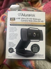 Aluratek 2K HD Webcam with Dual Stereo Noise Cancelling Mics, Auto Focus New