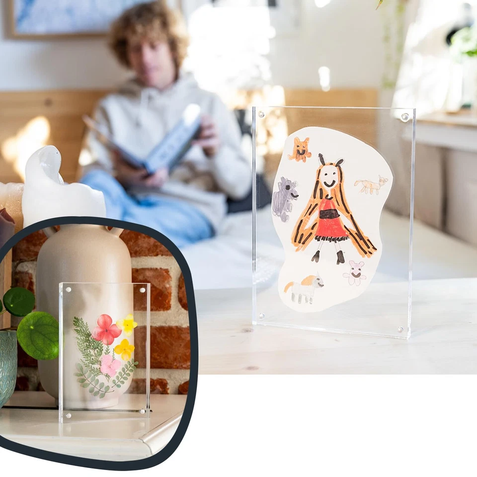 46973 Cadre photo magnétique en verre acrylique | 15 x 21 cm | Transparent - Photo 4/4