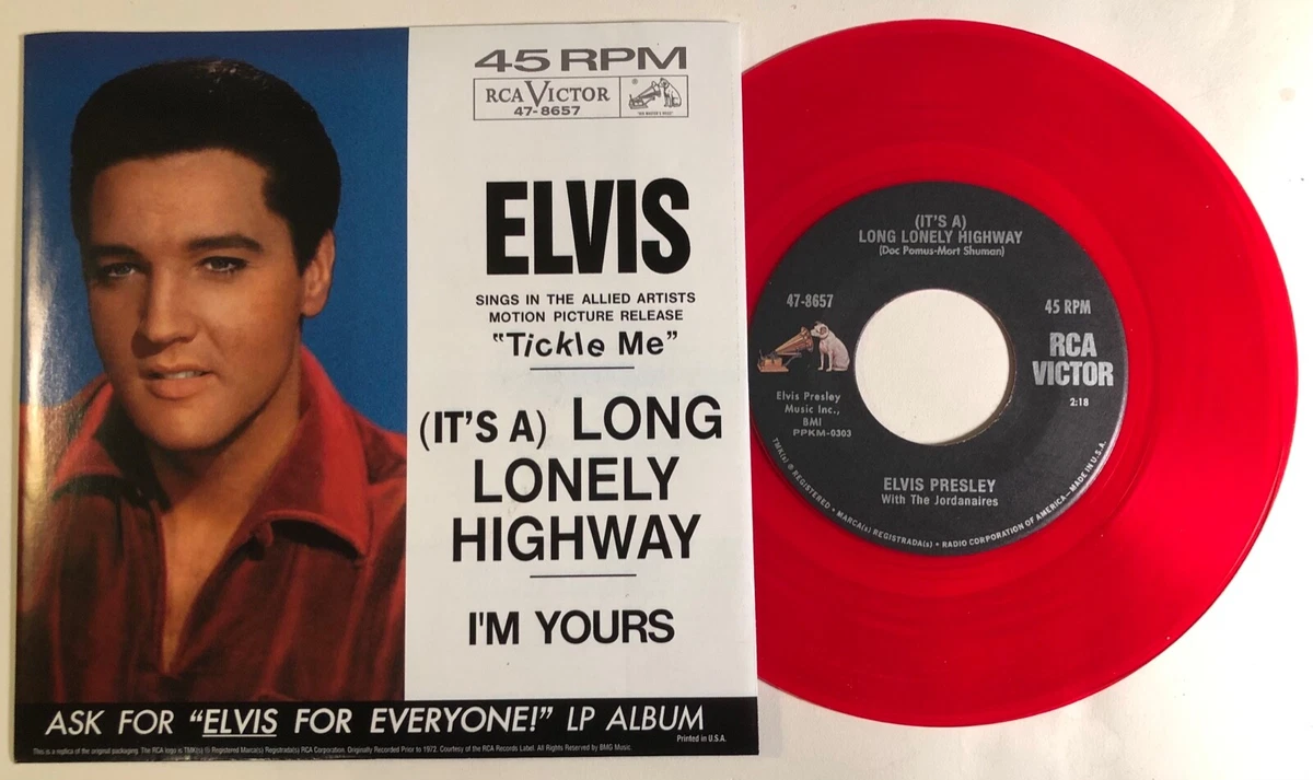 Elvis Presley / (It's a) Long Lonely Highway / RCA Red Vinyl 45 w PS / Mint  | eBay