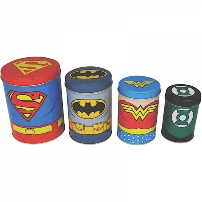 Canisters Set of 4 - Justice League retro Blechdose Vorratsdose rund im angesagt