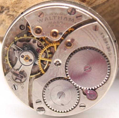 Montre De Poche Antique Waltham Mouvement 115 - Pour Pièces/réparation - Roue De Balancier Cassée