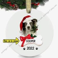 Personalized Dog Photo, Dog Ceramic Ornament Christmas Gift Decoration Us Size