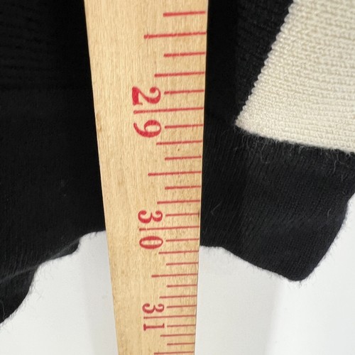 ZARA Striped V-Neck Button Up LS Knit Cardigan Sweater Mens L Black White Stripe - Picture 11 of 12