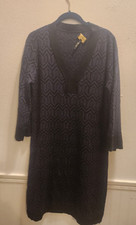 Laundry by Shelli Segal Womens L Black Gray Wool Blend Sweater Dress #30