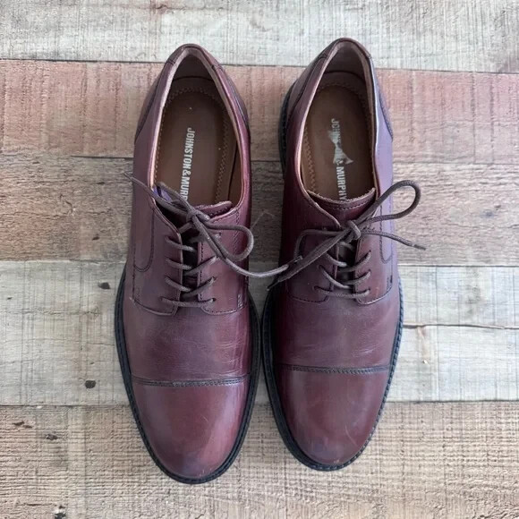 Johnston & Murphy Novick Cap Toe Lace Up Oxford Shoes Cognac  display picture 3