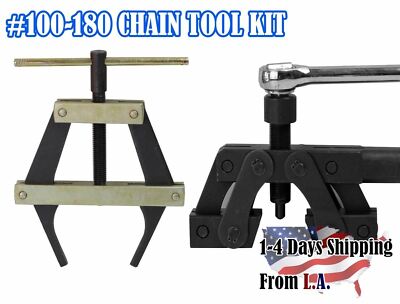 Roller Chain Tools Kit Holder Puller+ Breaker Cutter for Chain #100 - #180