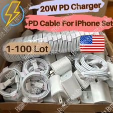 1-100 Lot 20W USB-C Power Adapter Block PD Fast Charger For iPhone 14 13 12 11 8