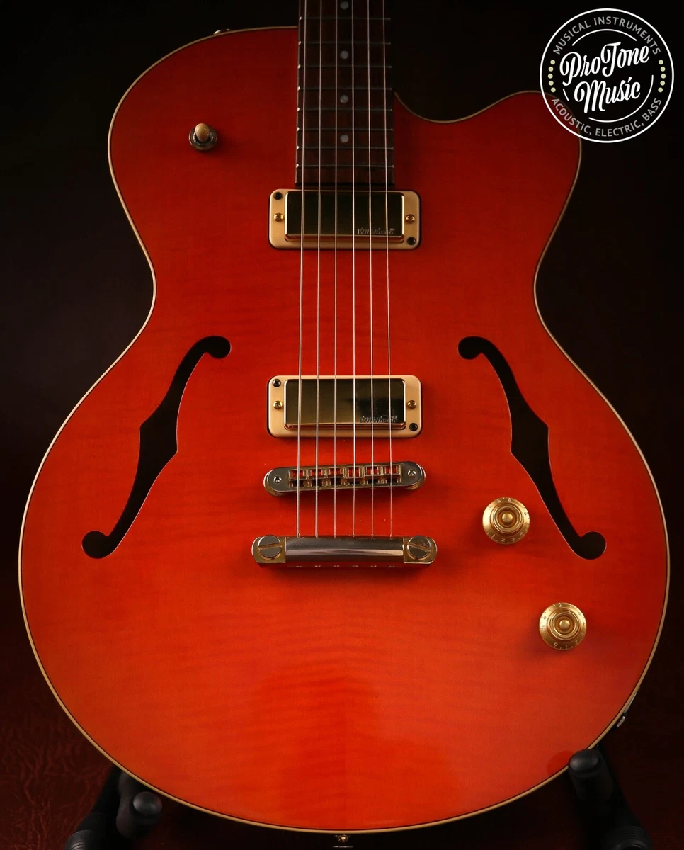 Yamaha AEX520 Semi Hollow Orange Electric Guitar