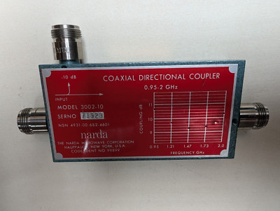 Coaxial Directional Coupler, Narda 3002-10 dB, 0,95 to 2,0 GHz  N(f)