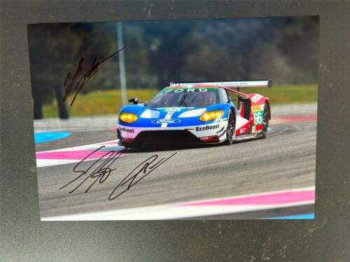 Signed 12x8 photo Ford GT Chip Ganassi Paul Ricard 2016  Johnson Mucke Pla - Picture 1 of 1