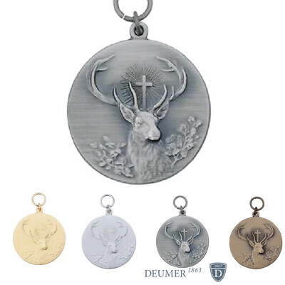 Medaille  Hirsch    Jagd-Auszeichnung   bronze-gold-silber-altsilber   DEUMER