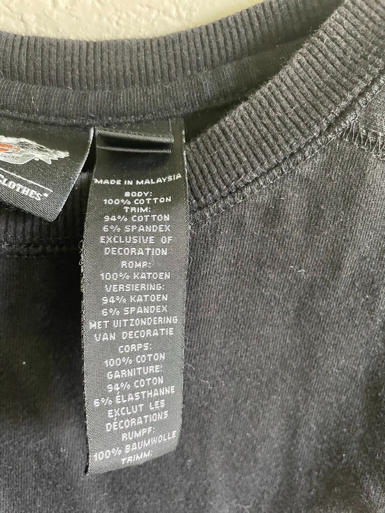 Harley Davidson Mens Henley Shirt L Long Sleeve Embro… Gem