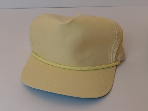 YoungAn Headwear Yellow BLANK Rope Trucker Hat 90s VINTAGE  - Picture 1 of 5