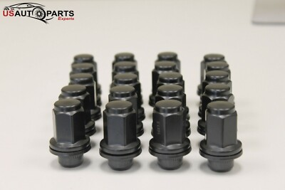#ad 20 Pcs Black 47mm Extend Lug Nut with washer 14x1.5 21 HEX For Factory Wheel $24.99