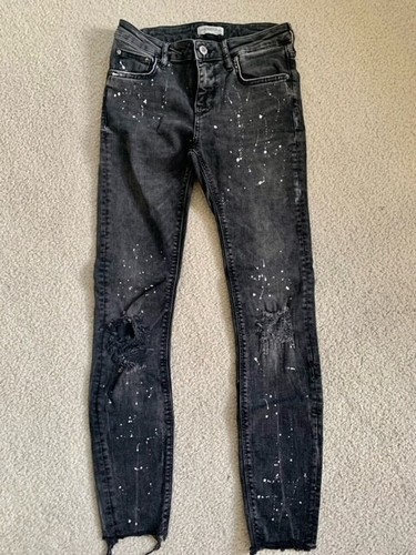 Zara Woman's Faded Black Paint Splatter 
