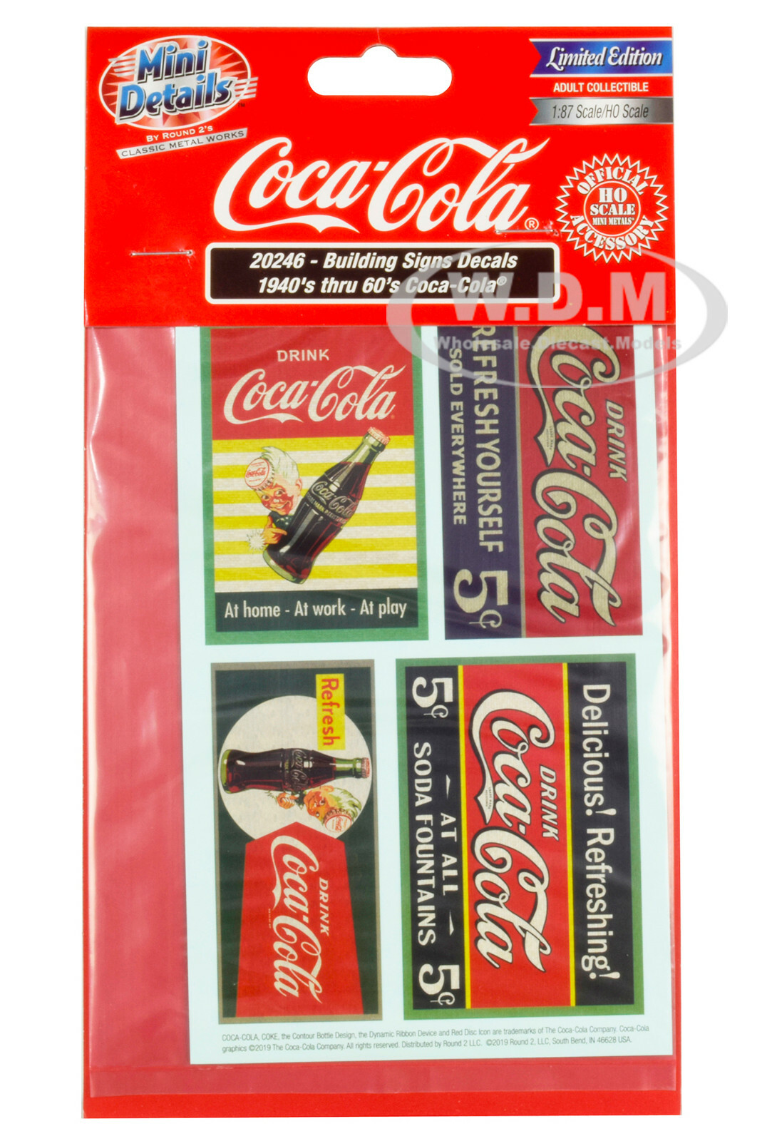1940-Е-1960-Е ГОДЫ СТРОИТЕЛЬНЫЕ ВЫВЕСКИ COCA-COLA, НАКЛЕЙКИ 1/87 HO CLASSIC METAL WORKS 20246