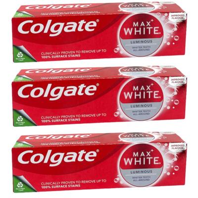3x Colgate Max White Luminous Zahnpasta (3x 75ml)