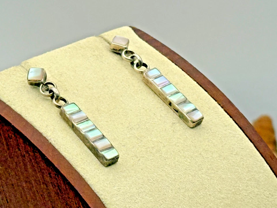 Aretes Navajo vintage de plata esterlina madreperla--TB570,25 Foto 2 de 4