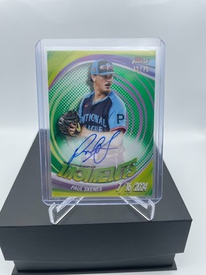 2025 Topps Finest Paul Skenes Moments Auto Green Refractor #FMA-PS 33/75