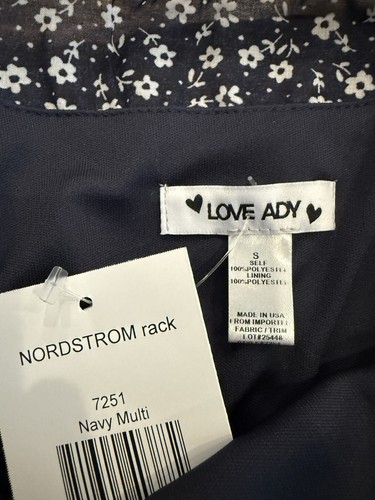 Love Ady Womens Navy Floral Pattern Sleeveless Fit Flare Dress Size S USA NWT - Picture 6 of 8