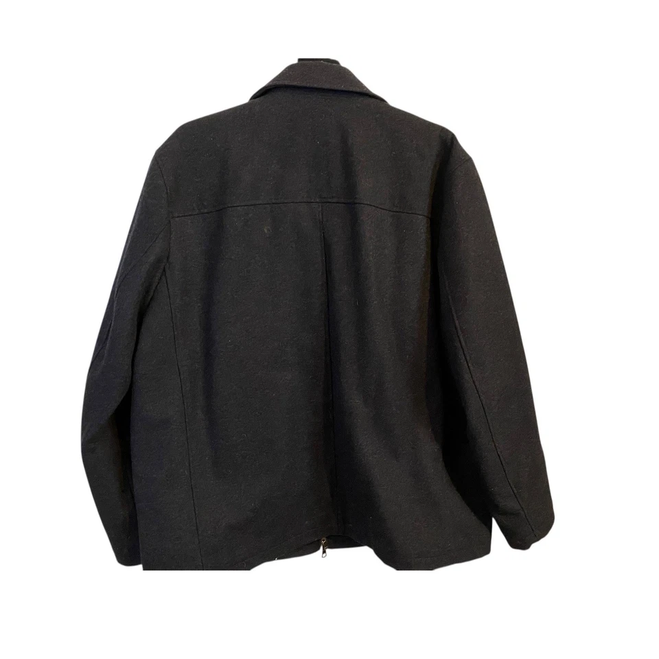 Abrigo de Lana Roundtree & York Para Hombre 2XL Alto Gris Doble Cremallera Chaqueta Completamente Forrada Foto 2 de 4