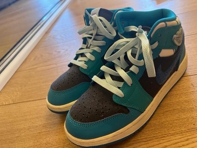 Nike Air Jordan 1 Mid Teal Black EU 38 5,5Y