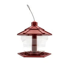 Earth Smart Recycled EcoGazebo Red Bird Feeder 6 Pounds