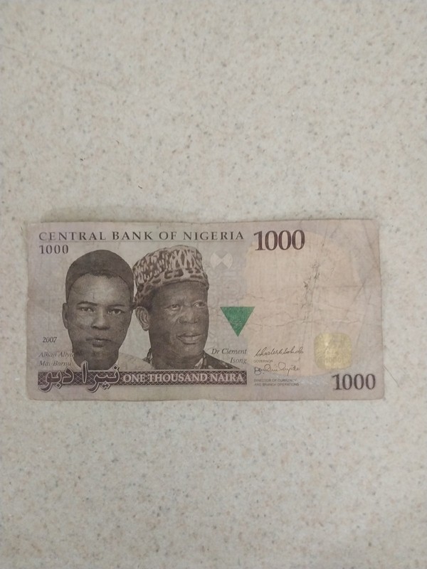 Nigeria 1000 Naira Banknote 2007 Central Bank of Nigeria Circulated Ungraded