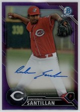 2016 Antonio Santillan Bowman Chrome Purple Refractor  Auto  RC /250 (D130)