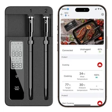 Smart Wireless Meat Thermometer with Dual Probes  Advanced Bluetooth Cooking