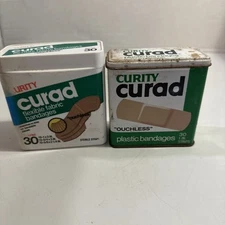 Curity Curad Bandages Metal Tin And Plastic Colgate-Palmolive Company C Vintage