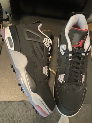 Nike Air Jordan 4 Black Red Bred Golf 44,5 Schwarz 