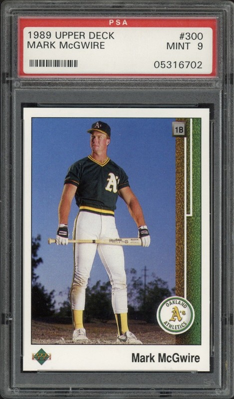 1989 Upper Deck Mark McGwire #300 PSA 9 Mint Upper Left Corner Separated