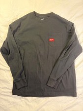 Milwaukee Heavy Duty Long Sleeve Black T-Shirt Size Men  s Large Construction