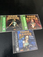 Tomb Raider 1 2 3 PS1 Greatest Hits Lot CIB Complete PlayStation CLEAN & WORKING